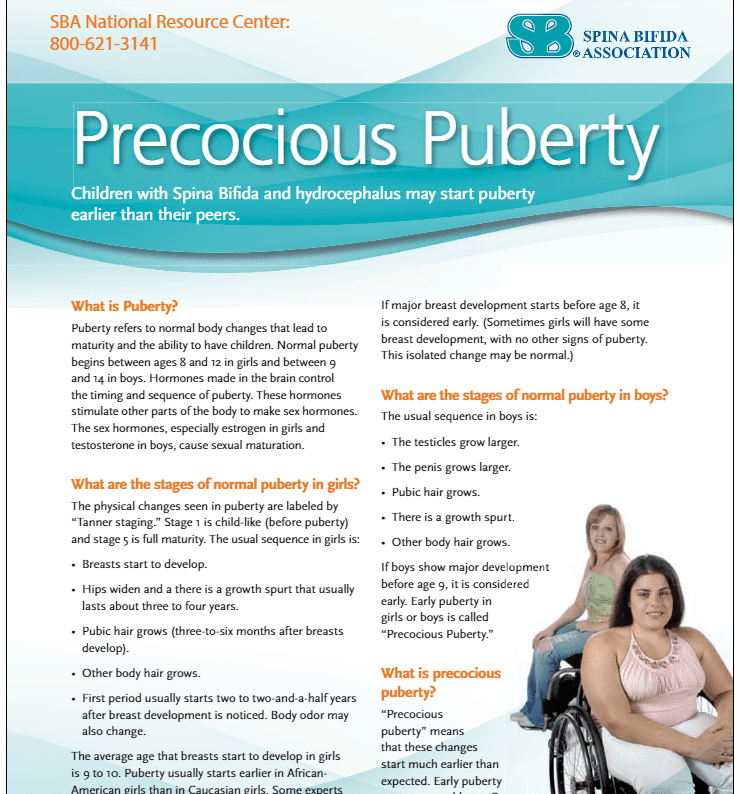 Precocious Puberty - Spina Bifida Association Precocious Puberty - Spina Bifida Association